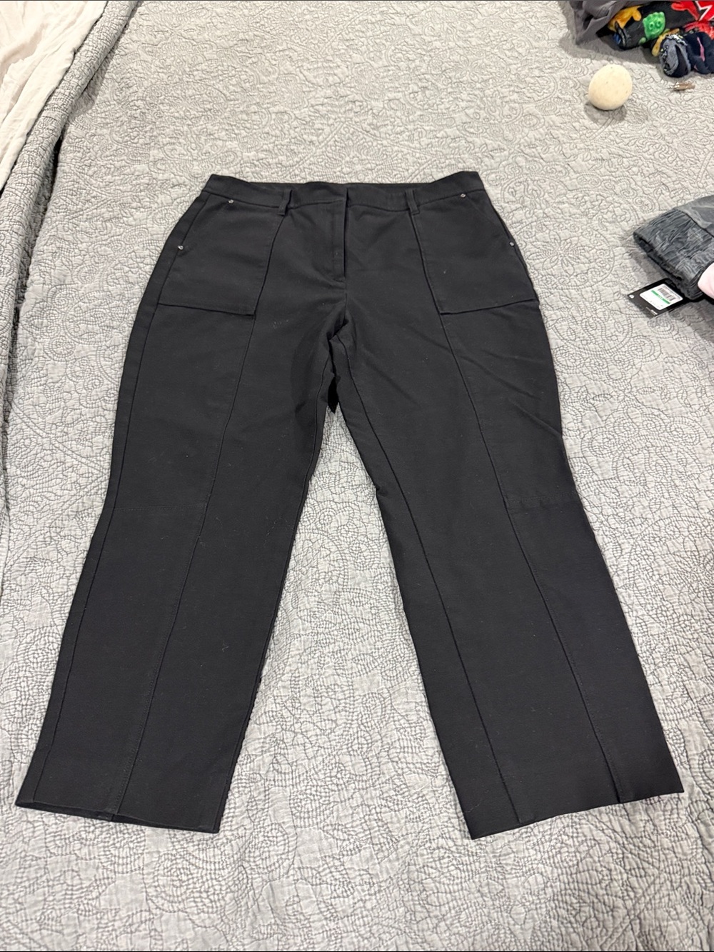 White House Black Market Black Straight Crop Pants
